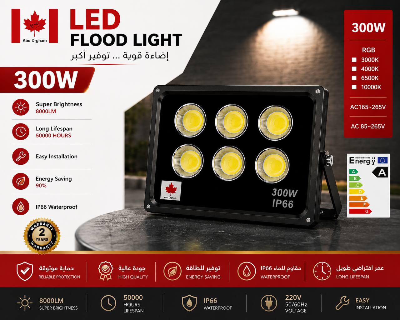 LED Flood Light 300W